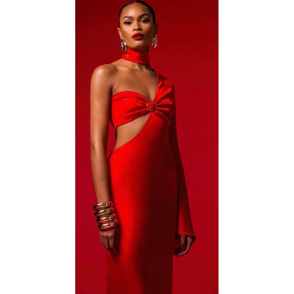 Khanum’s K’dore Dress In Red Size S Retails $428